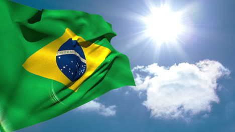 brazil national flag waving