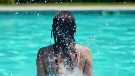 a serene swim: capturing the joy of refreshing water on a warm day as the sun shines brightly, inviting relaxation and rejuvenation by the poolside
