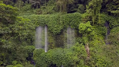 slow motion of a waterfall on the mountain