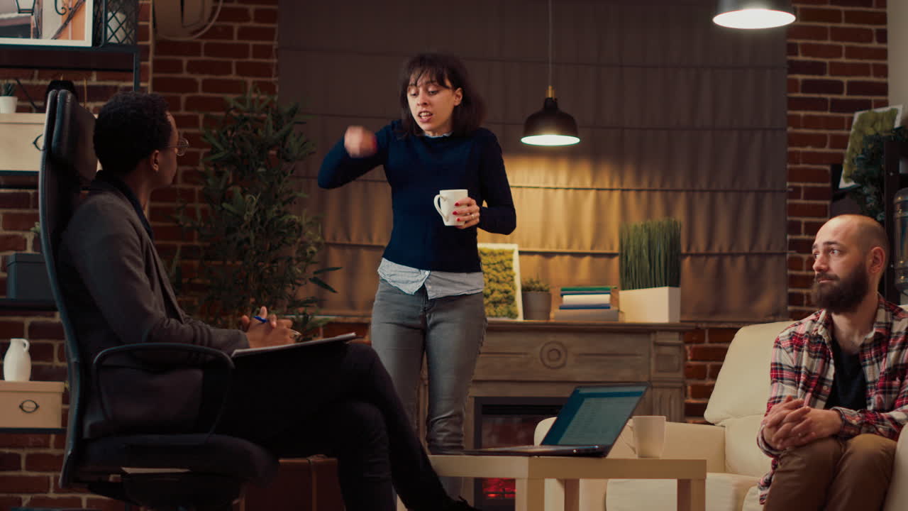 Displeased wife complaining about marriage problems