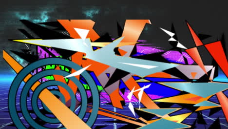 animation of colorful abstract shapes in digital space