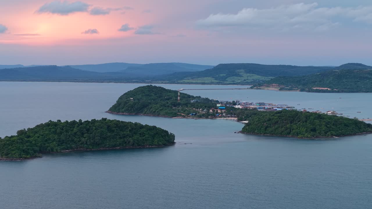 Koh Sdach King Island Kamboçya tatil merkezi Güneydoğu Asya, havadan drone Tayland Körfezi