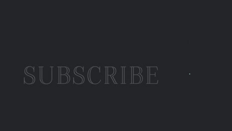 animation of subscribe text and clock on black background