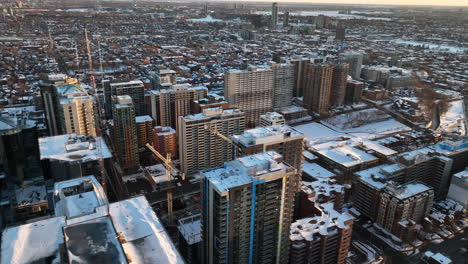 modern skyline in ottawa canada aerial winter season