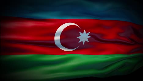 animación la bandera de azerbaiyán está agitando un bucle sin costuras. la bandera de azerbaijan agitando en el viento. realista bandera nacional de azerbaiján en primer plano en 4k.