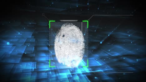 fingerprint scanner against blue background