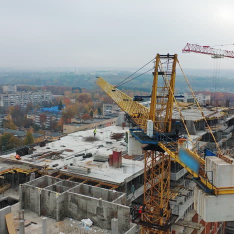 construction of a residential apartment complex. aerial view.