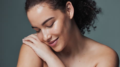 portrait of a beautiful woman with curly hair