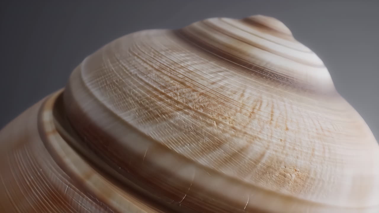 Close-up of a Spiral Seashell Texture