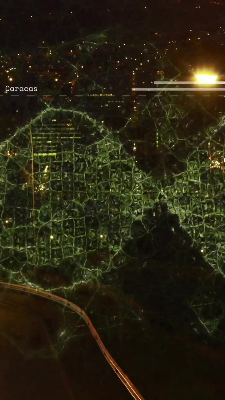 Animation of data processing over cityscape