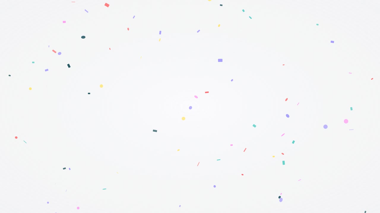 Confetti colorati che cadono su uno sfondo bianco