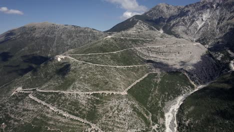 video de drones sobre el paso de montaña llogara en sh8, albania