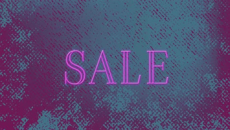 animación del texto de venta brillando en color rosa 4k