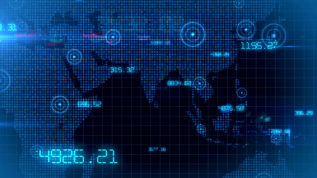 Business corporate data world financial stock data background loop