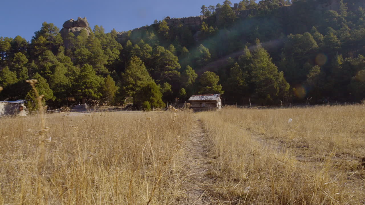 impresionante cabaña en el valle de chihuahua con frondosos bosques al fondo