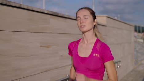 woman running outdoors