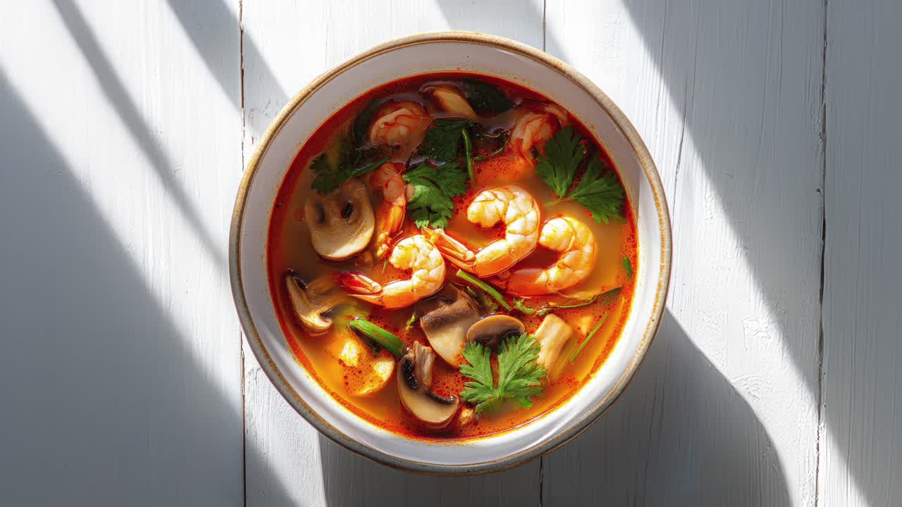 Tom Yum Soup with Shrimp and Mushrooms