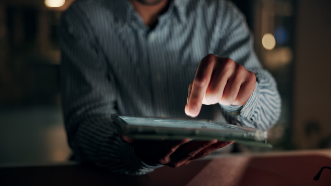 Close Up of Person Tapping and Swiping on a Digital Tablet Screen