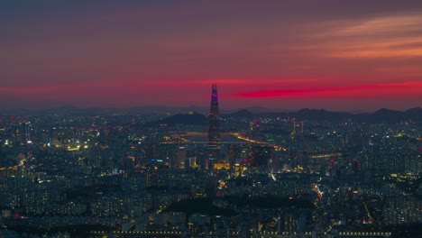 seoul, city skyline in twilight;  south korea.1