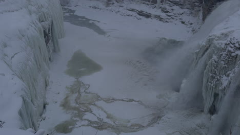 static shot of frozen waterfall stream