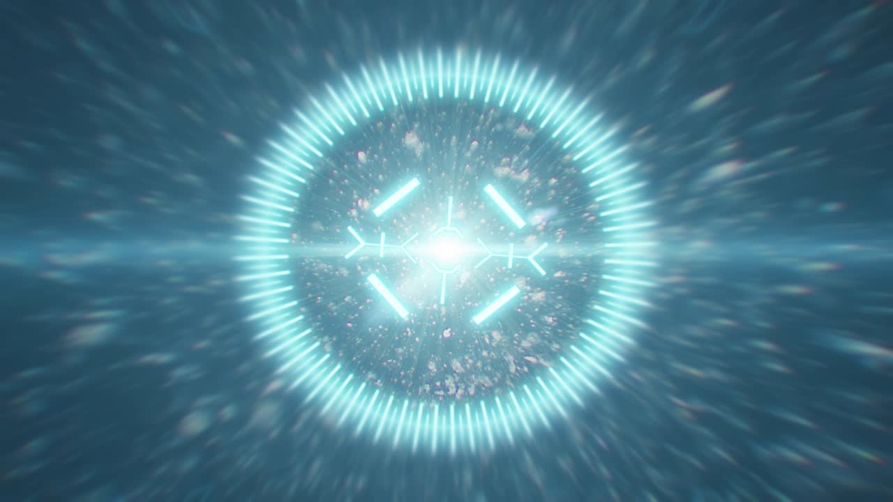 animación en 2d de un objetivo con un fondo de resaltos anamórficos