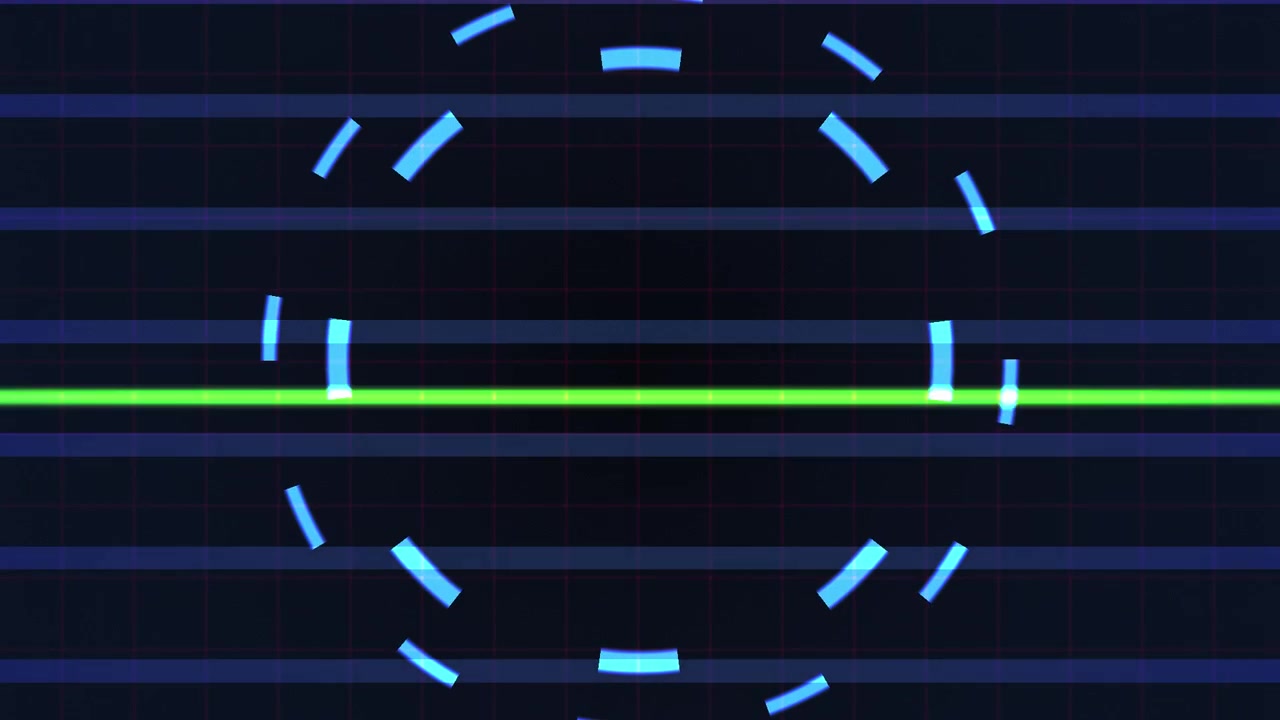 Animated Digital Interface with Scanning Lines and Rotating Blue Circle