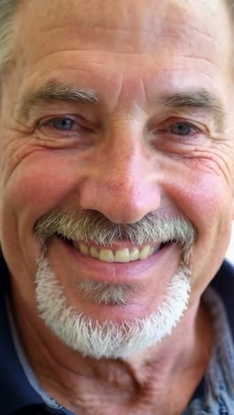 close-up portrait of a smiling older man.