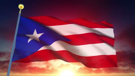4k highly detailed flag of puerto rico loopable