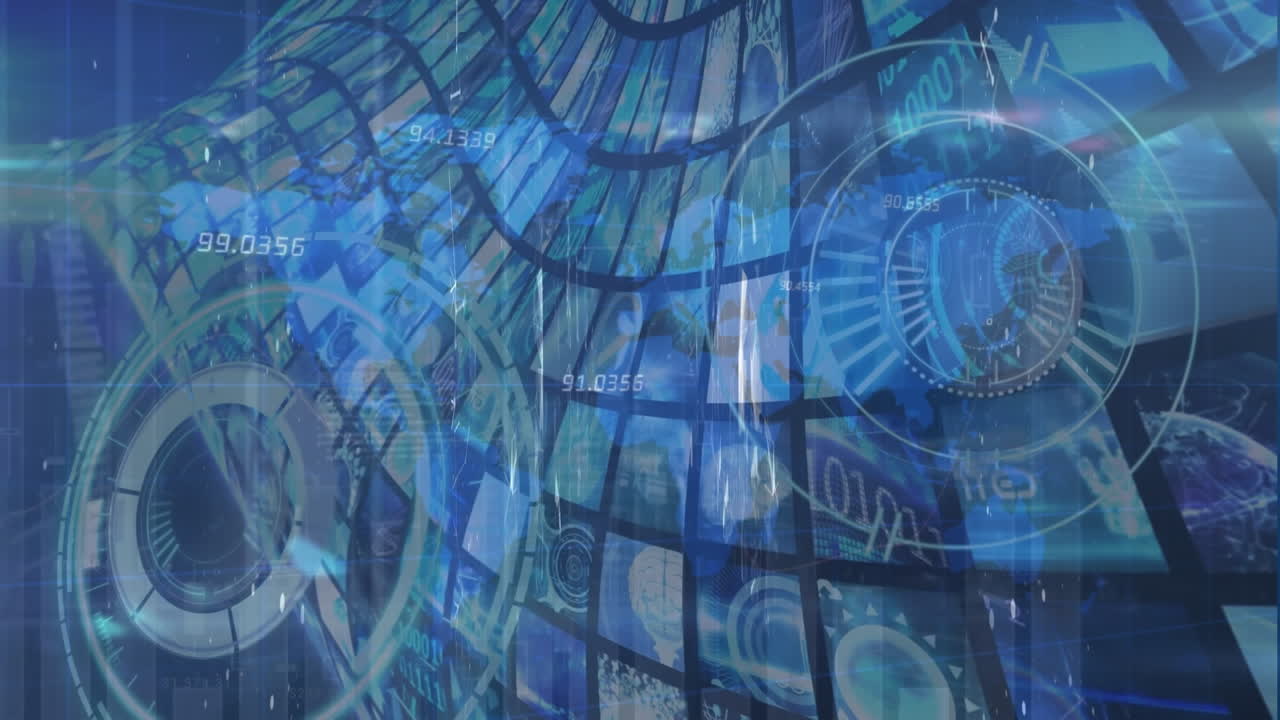 Animation of data processing and statistics over grid