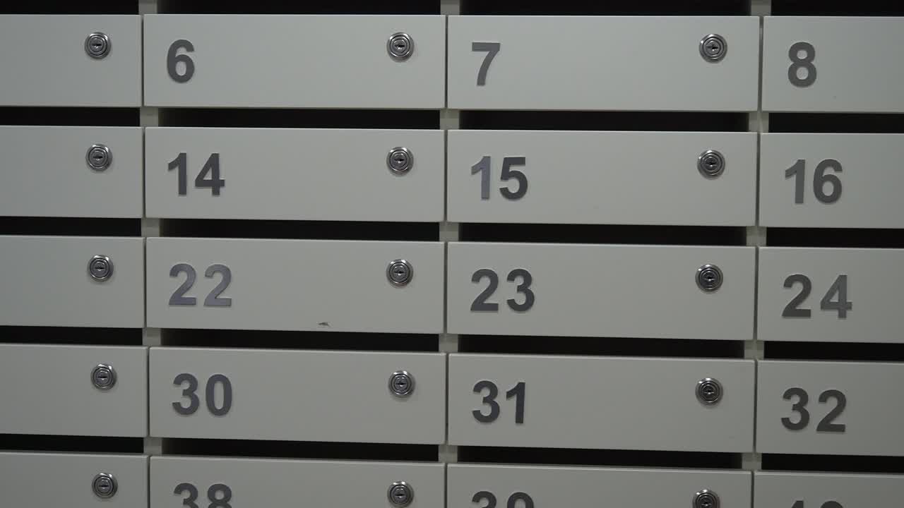 Close-up of Mailboxes in a Building