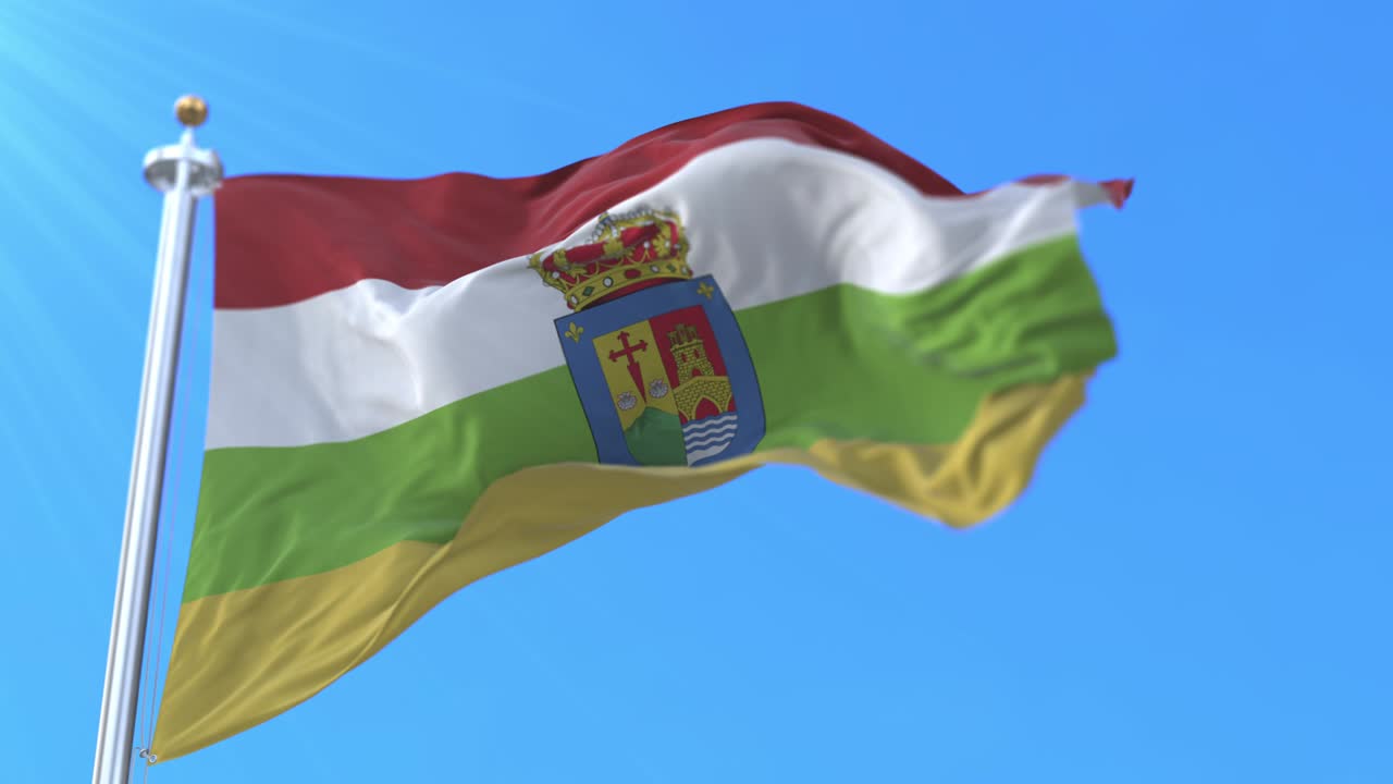 bandera de la provincia española de la rioja en la rioja, españa - bucle