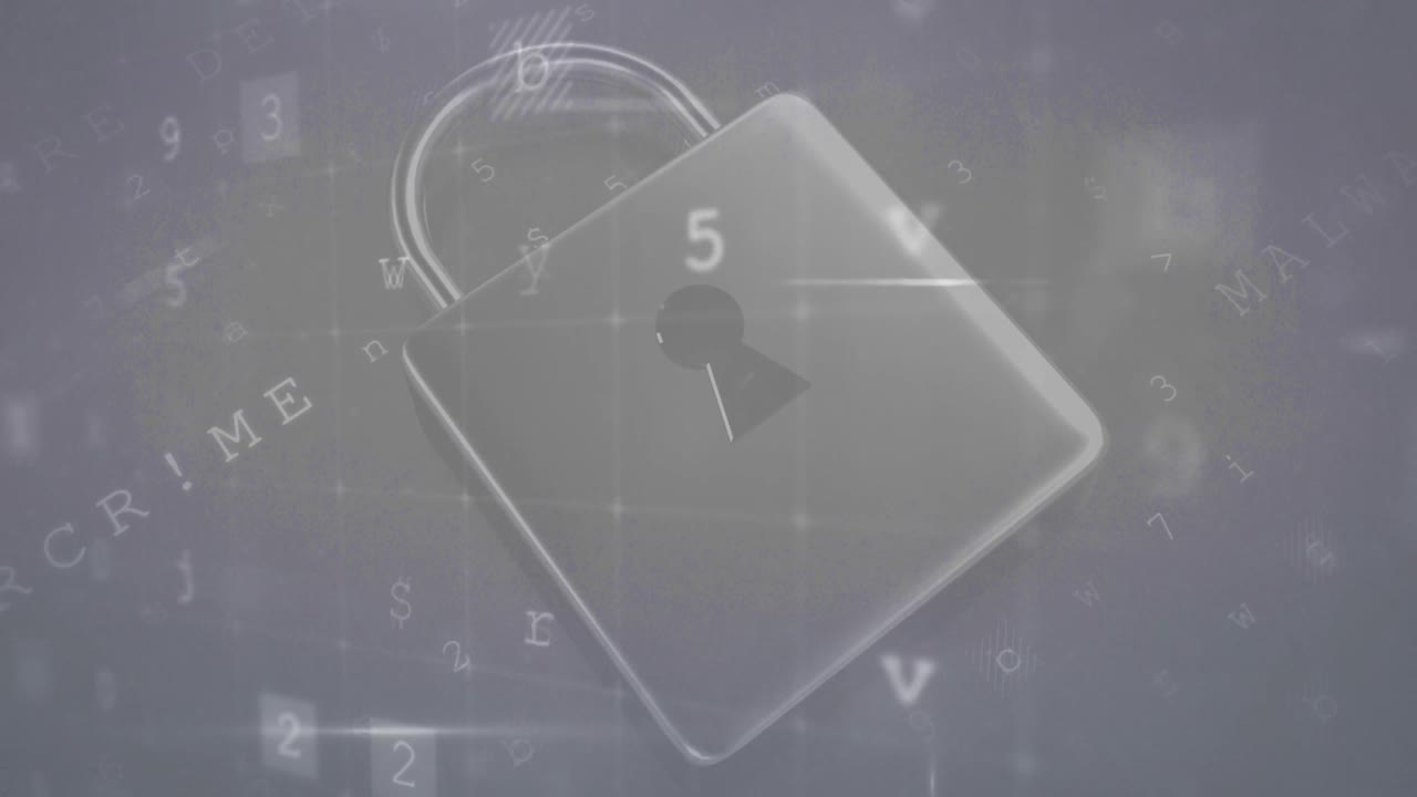 crimen cibernético y seguridad en línea animación 4k