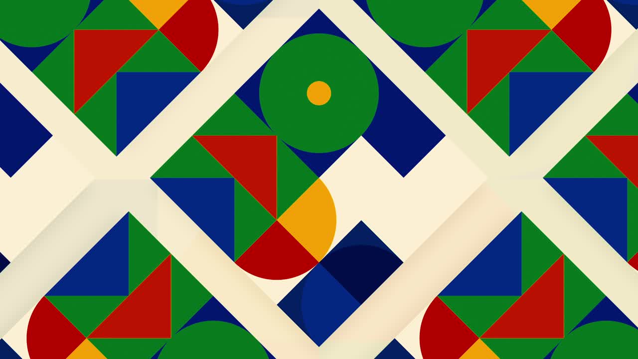 Geometric Abstract Pattern with Colorful Shapes