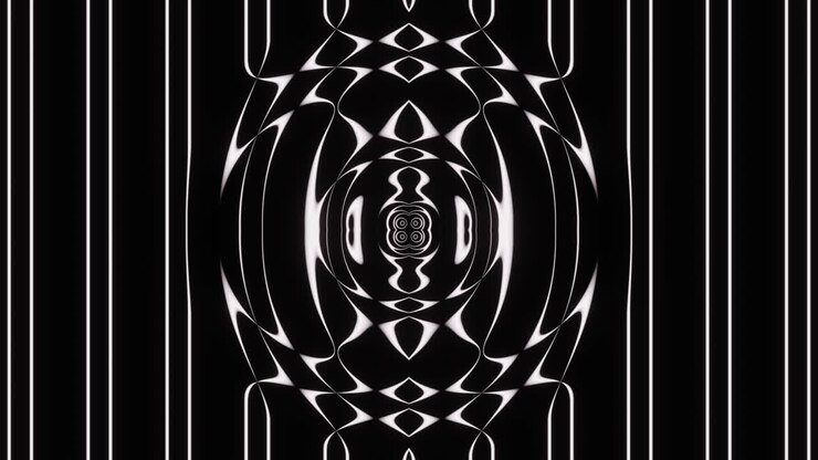 Black-and-white fantasy of an endless looped abstract pattern