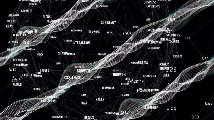 Animation of data processing over globe with connections