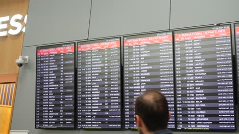 international departures airport board