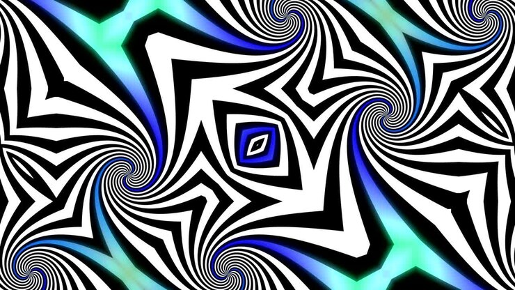 Abstract illusion - kaleidoscope black and white lines