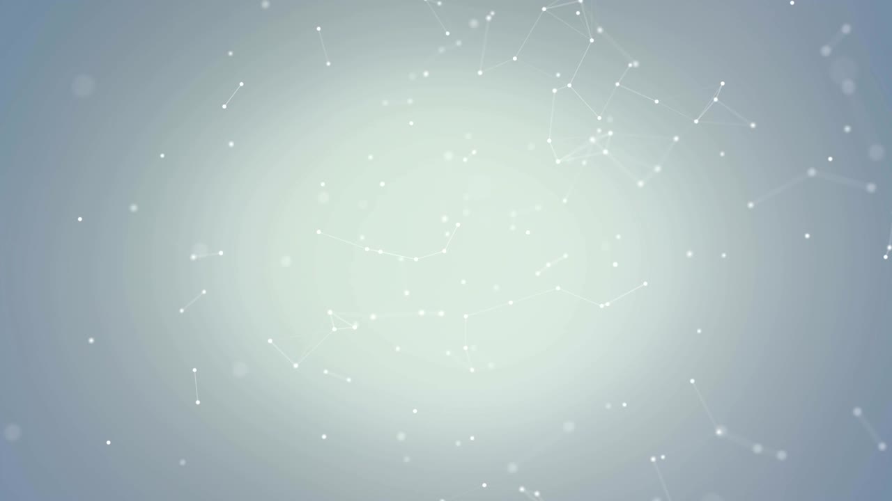 concepto digital abstracto de figuras geométricas: fractales de plexo poligonal en movimiento, conectándose entre y con partículas. concepto tecnológico triangular animación de fondo de bucle sin costuras