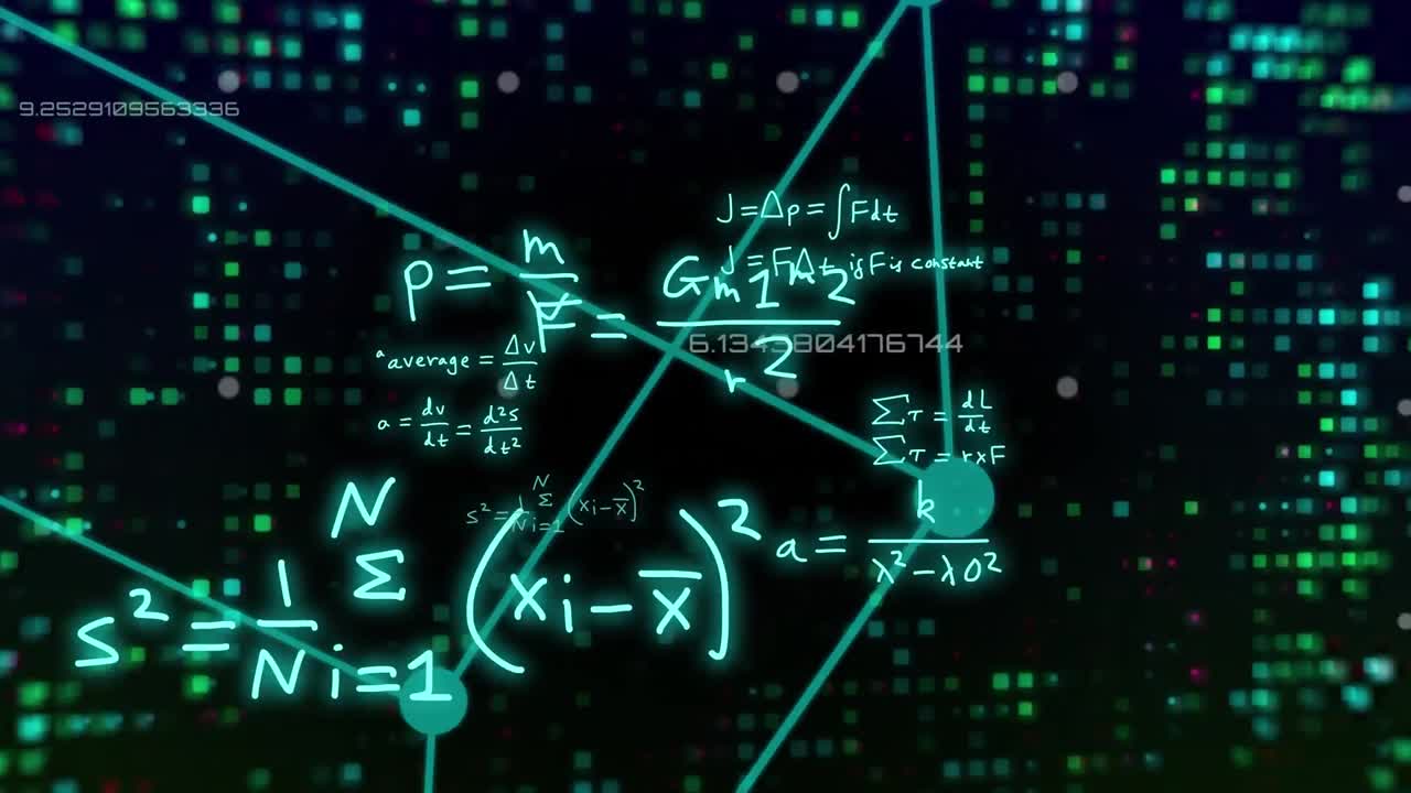 Animation of mathematical equations and data processing