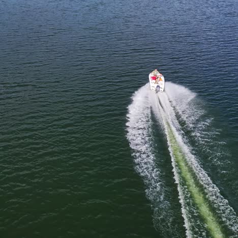 aerial view of boat on river