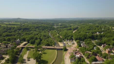 aerial hyperlapse above galena, illinois in summer