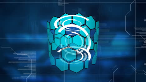 animation of scopes data processing over dark background