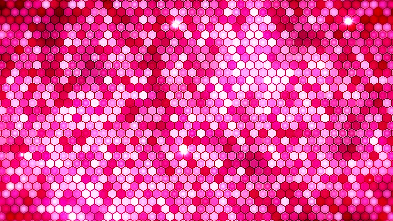 Red electric lightning honeycomb background. Glowing electric hexagon with shining light. Business technology loop animation.