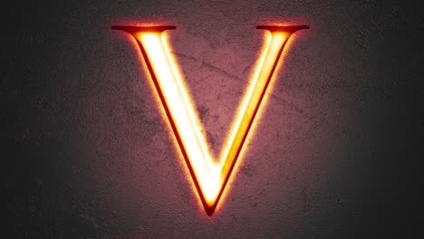 engraved letter v shining