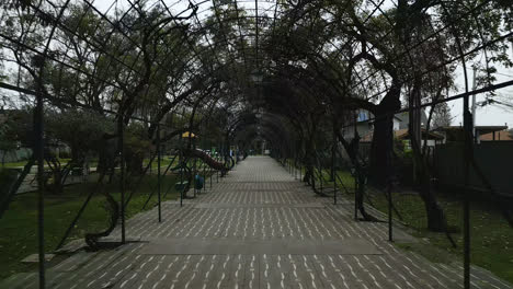 Santiago-Chile-park-tracking-drone-view