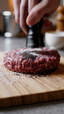 preparing a homemade hamburger