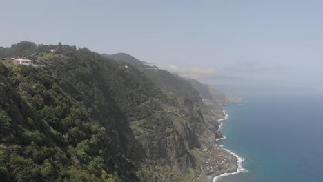 mountainous coast of madeira at sunset