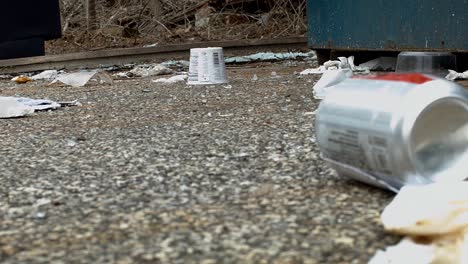 slide past litter in a parking lot