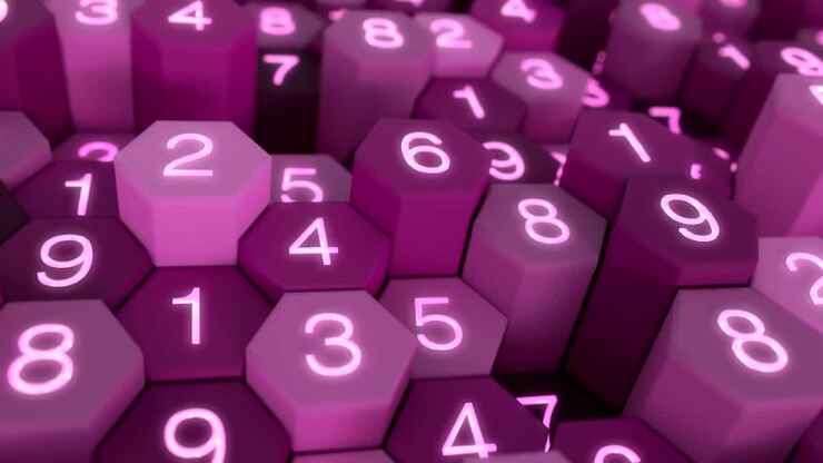 4K Abstract Honeycomb Grid With Random Numbers.