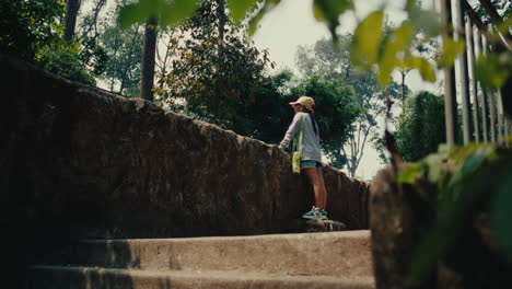 young girl exploring a nature trail